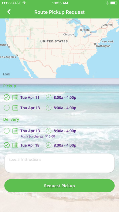 Kona Cleaners app pick up request